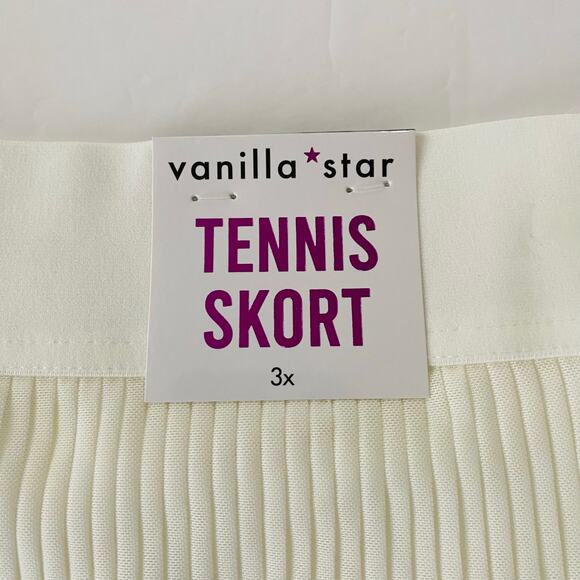 Vanilla Star | Accordion Pleat Tennis Skort NWT 3X Cream - Picture 8 of 9